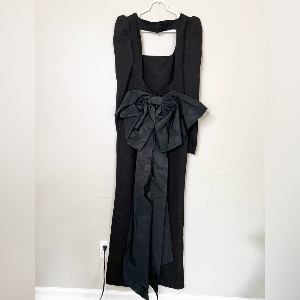 Rebecca Vallance Monique Open Back Tie Detail Maxi Black Gown Size 4 - Picture 7 of 10